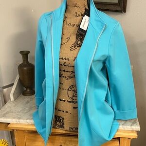 Renuar Turquoise Zip-Up Blazer Coat New With Tags!!